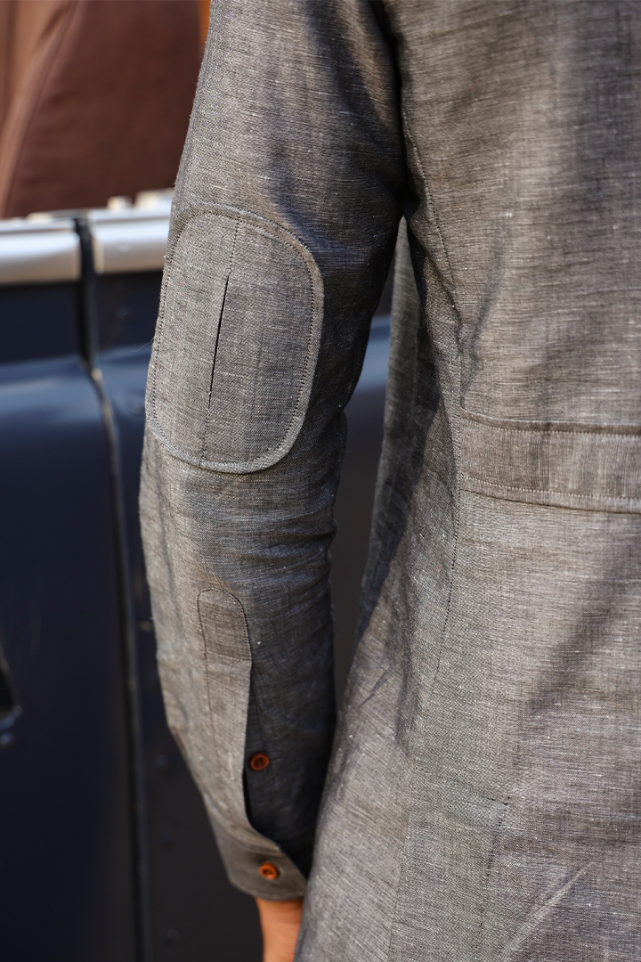 Grey Signature Solid Kurta Shirt