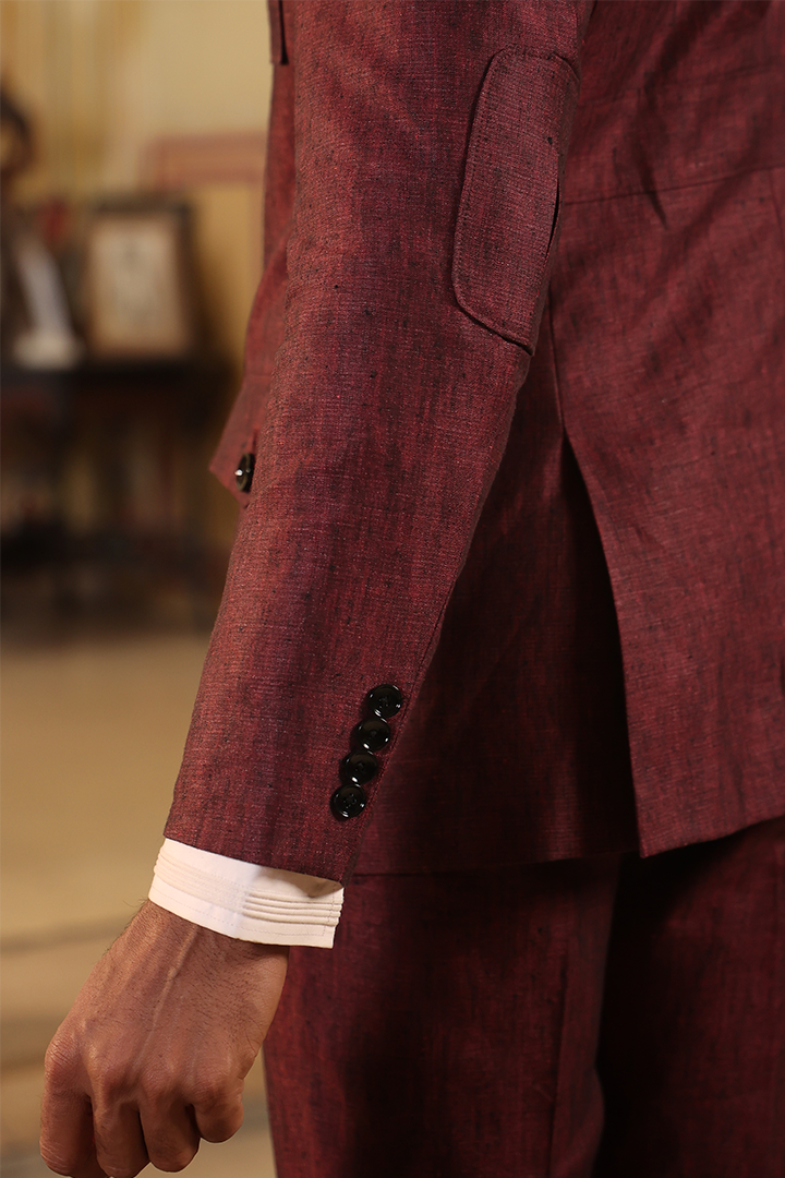 Wine Bandhgala Jacket