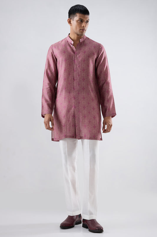 Burgundy Bandhani Kurta