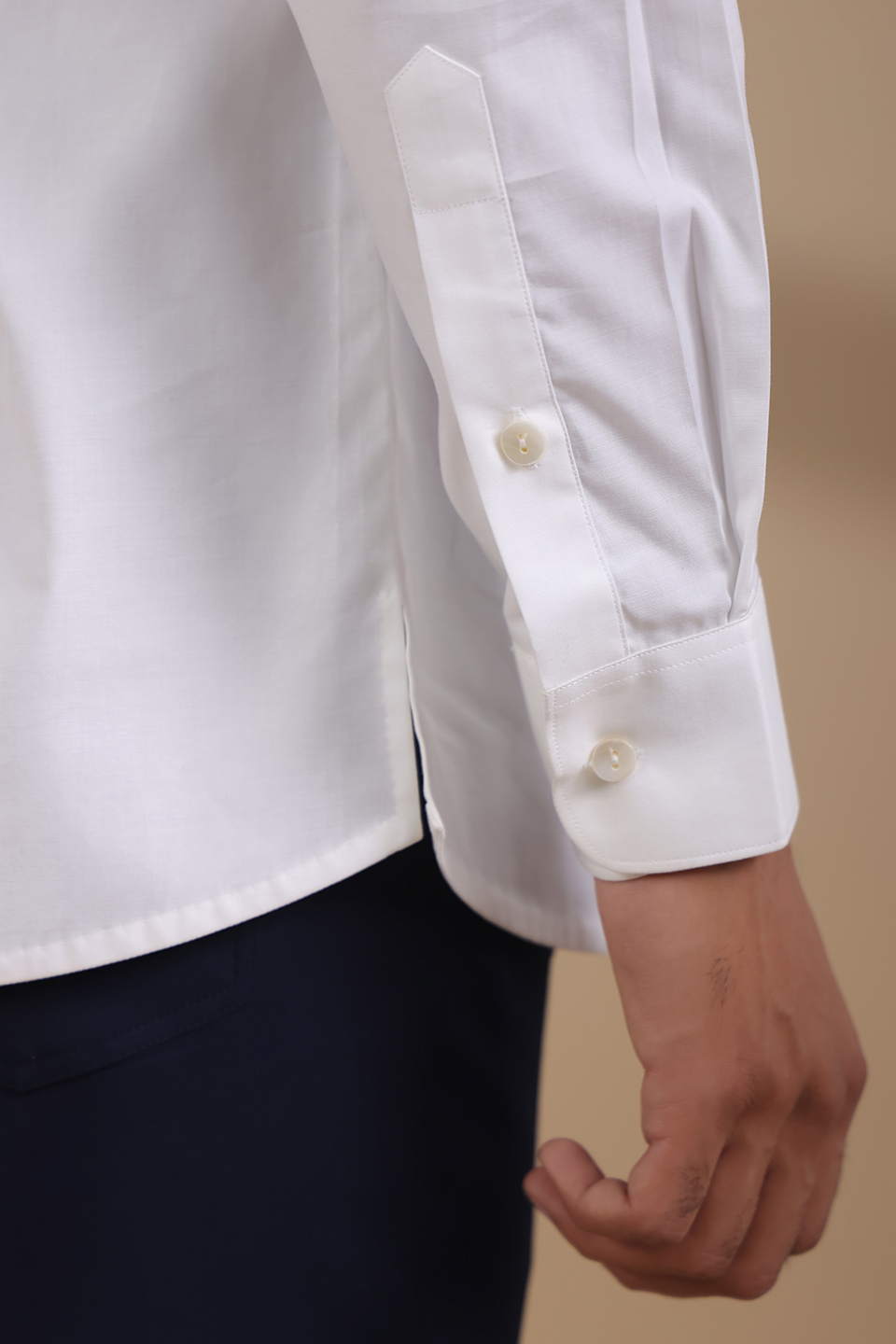 White Pintuck Signature Kurta Shirt