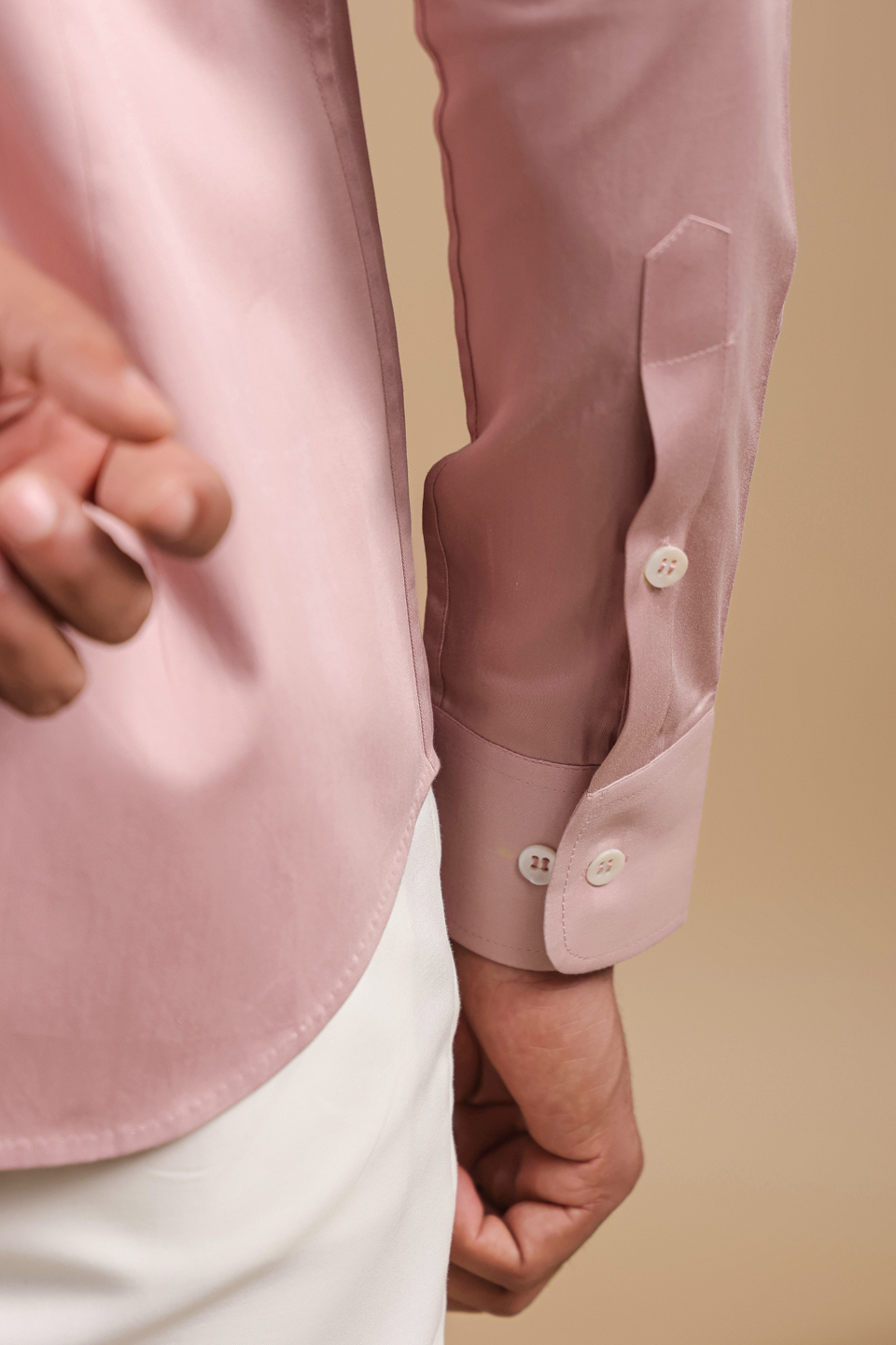 Mauve Full Sleeves Patch Pocket Shirt