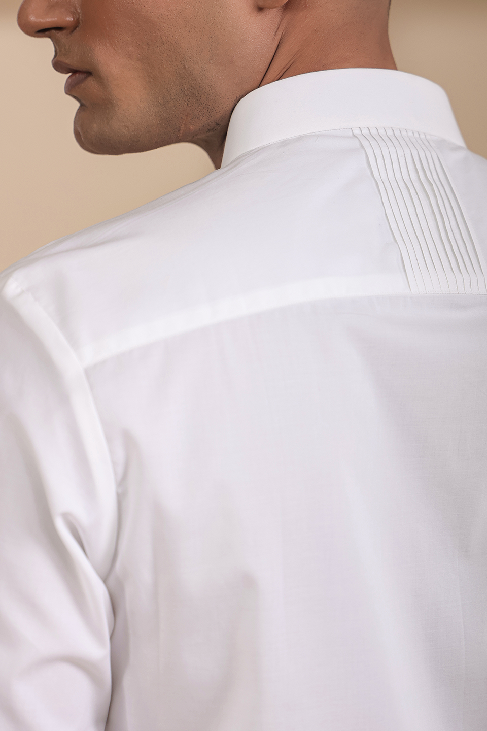 White Pintuck Signature Kurta Shirt