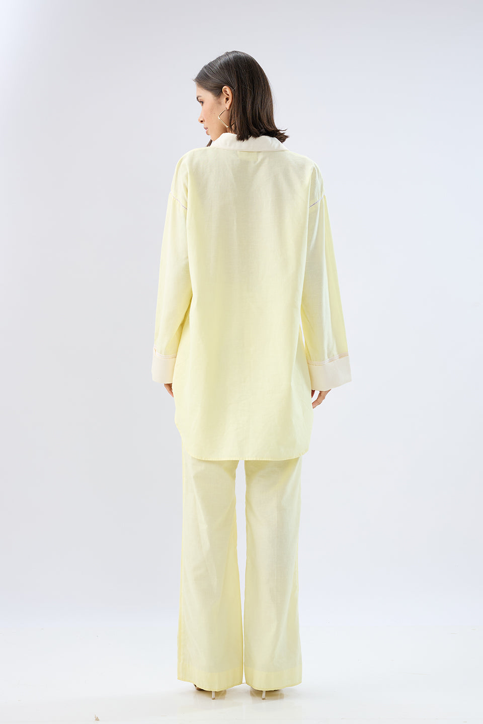 Yellow Kurta shirt style co-ord set