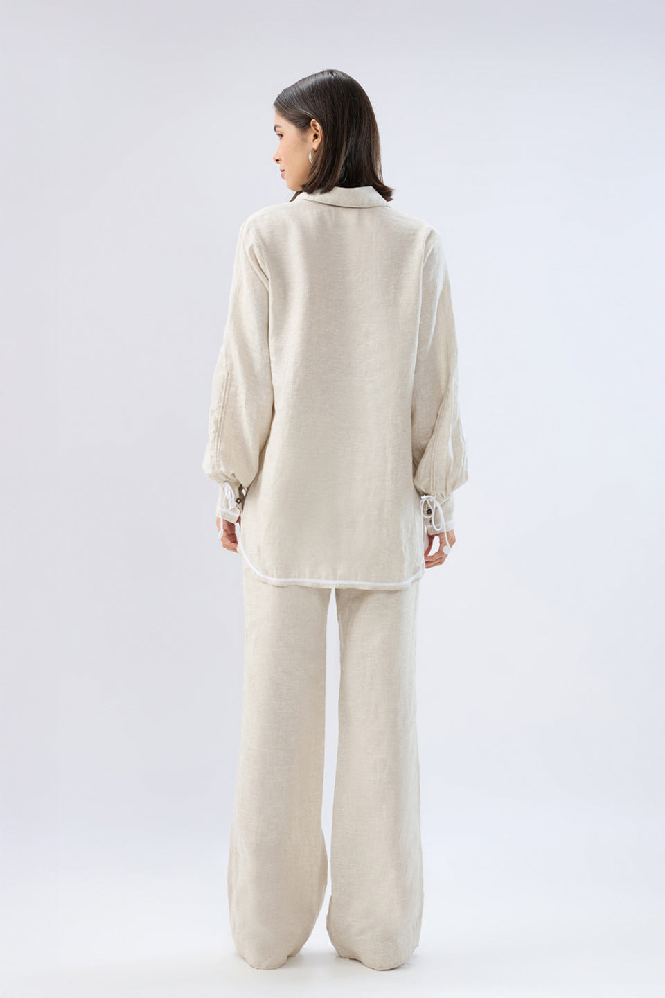 Beige Shirt style co-ord set