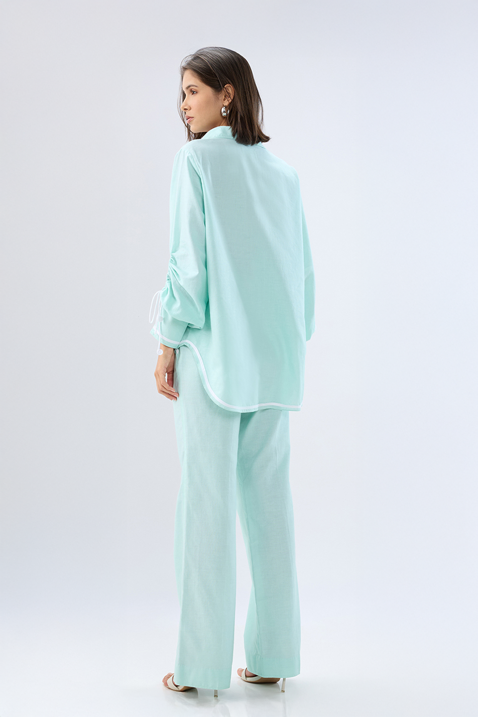 Blue Shirt style co-ord set