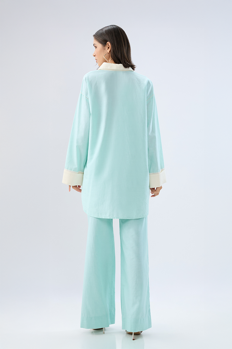 Blue Kurta shirt style co-ord set