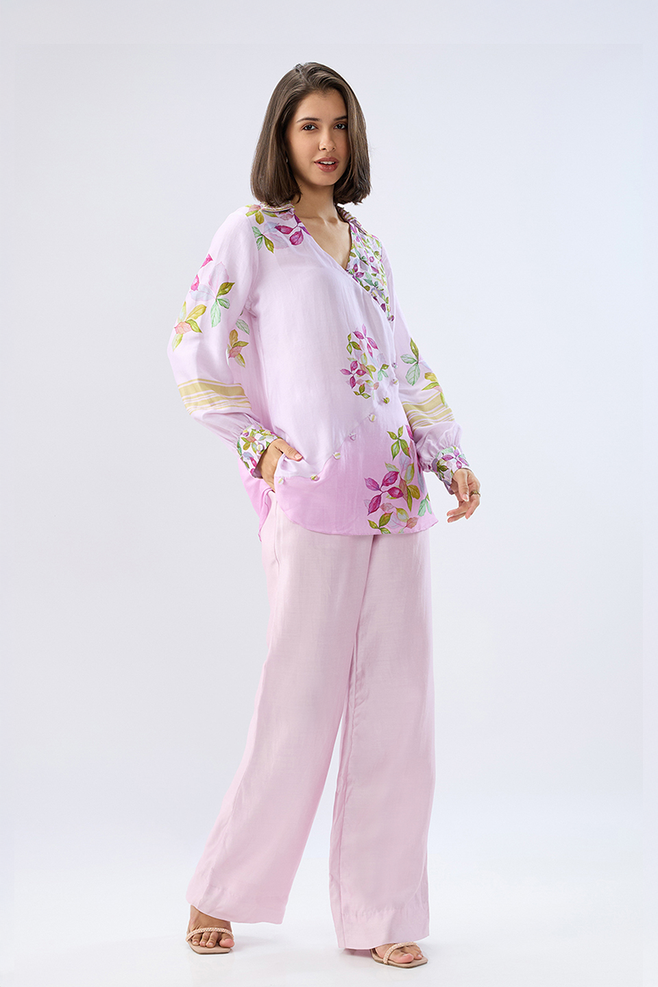 Pink Periwinkle Floral Co-ord Set