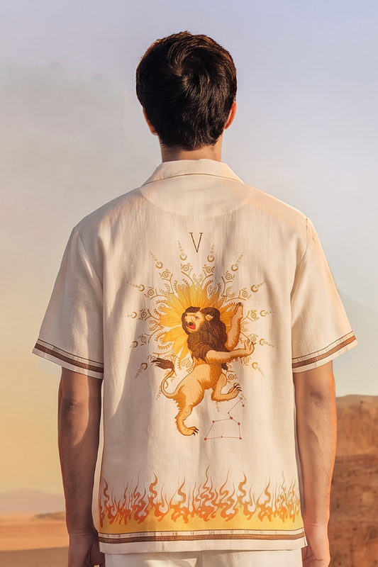 Cream Leo Cuban Collar Shirt
