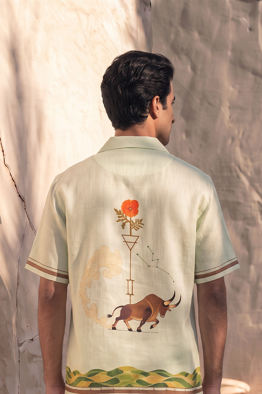 Green Taurus Cuban Collar Shirt