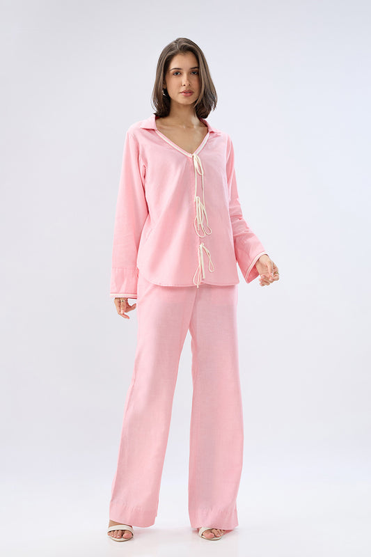 Pink Tie-up co-ord set