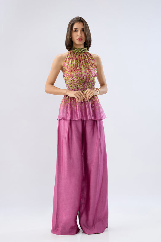 Pink Floral Halterneck Co-ord Set