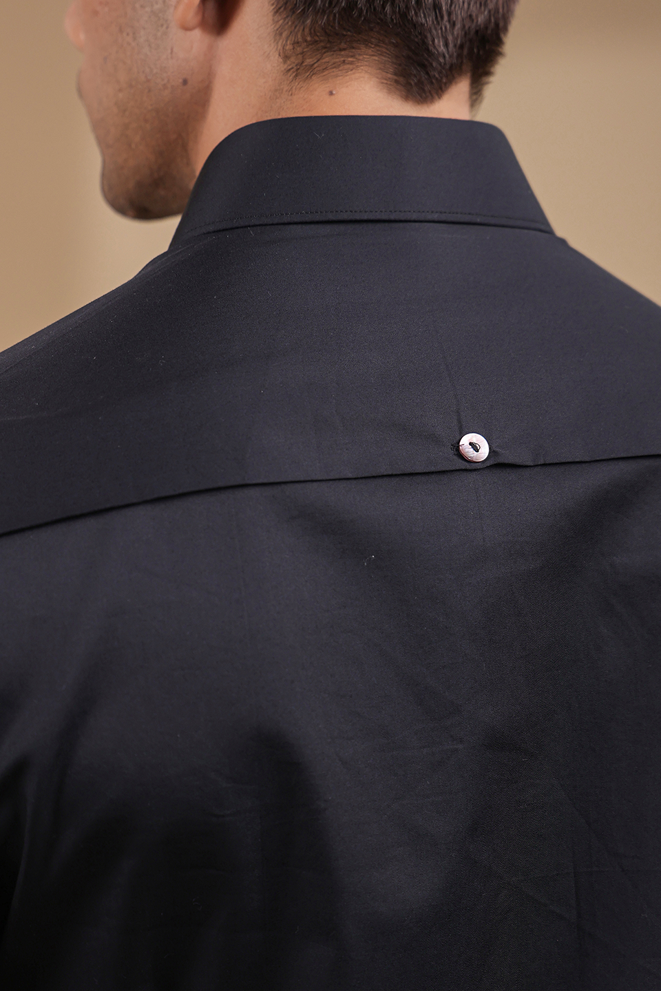 Black Full Sleeves Patch Pocket Shirt