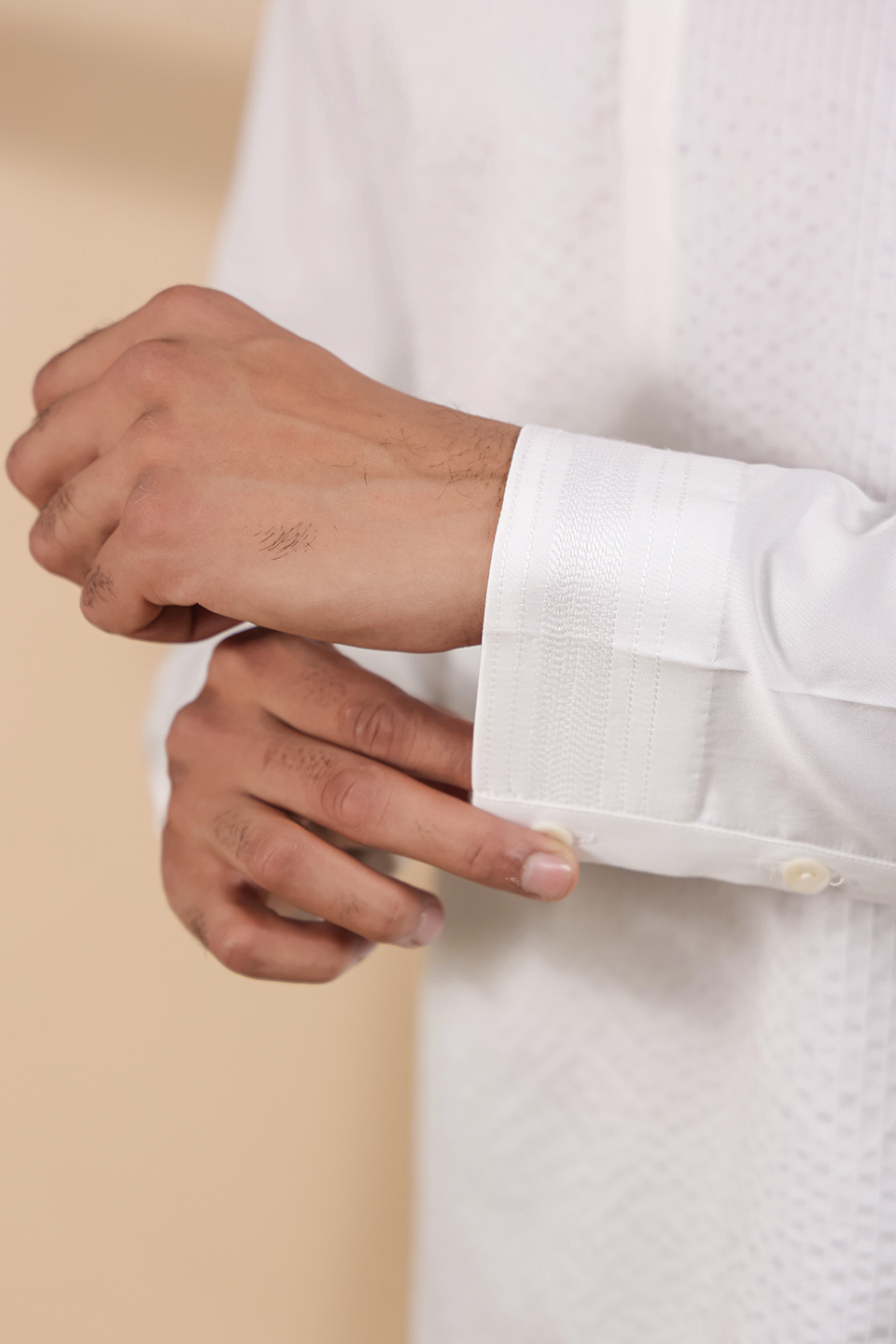 White Threadwork Signature Kurta Shirt