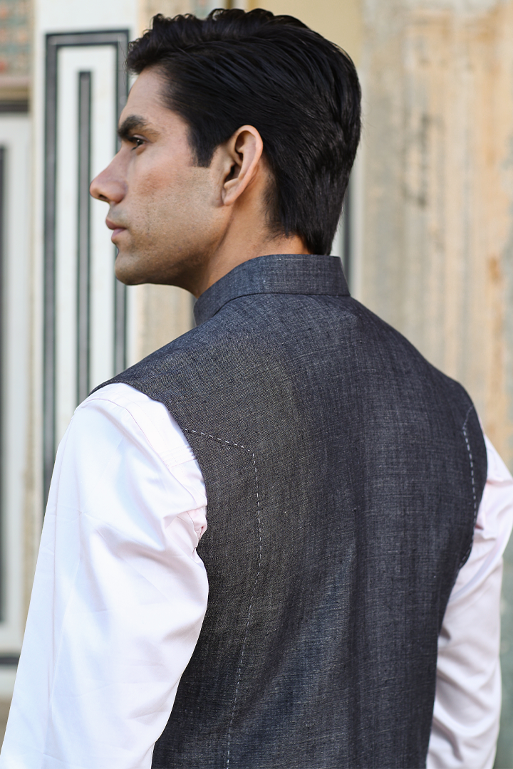 Grey Threadwork Bandi Set