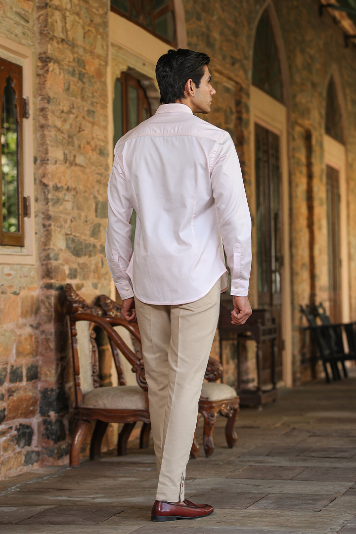 Pink Signature Corded Kurta Shirt