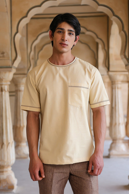 Beige Crew Neck T-Shirt