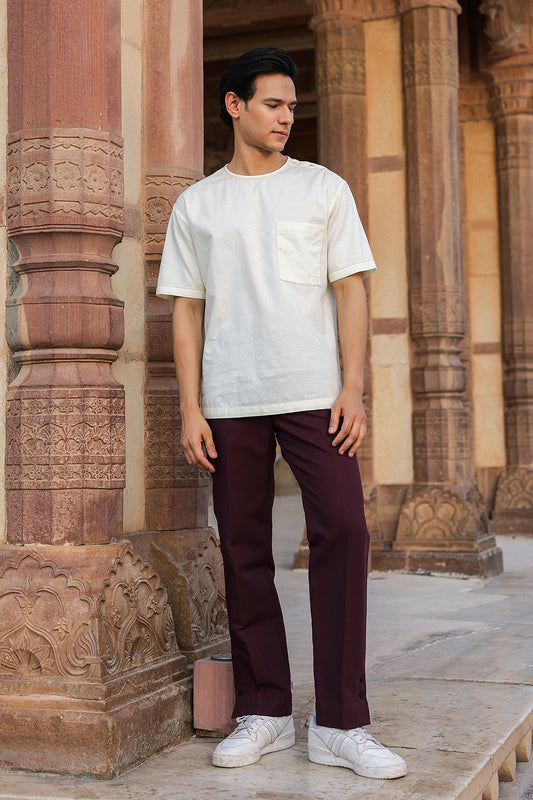 Cream Crew Neck T-Shirt