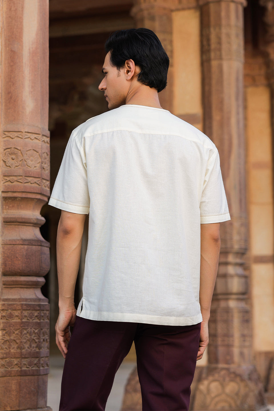 Cream Crew Neck T-Shirt