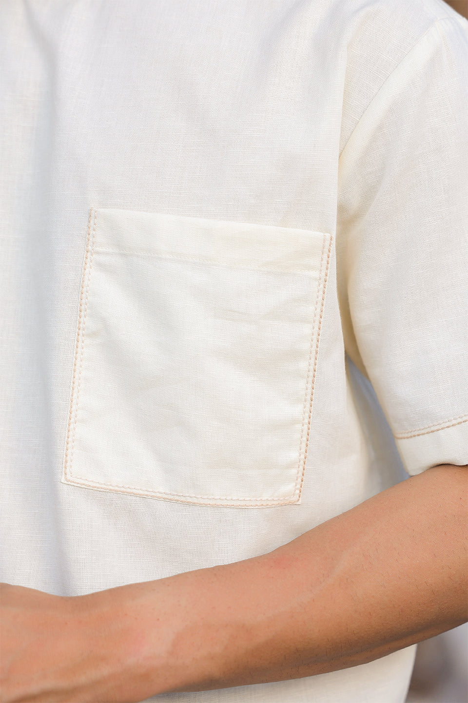 Cream Crew Neck T-Shirt