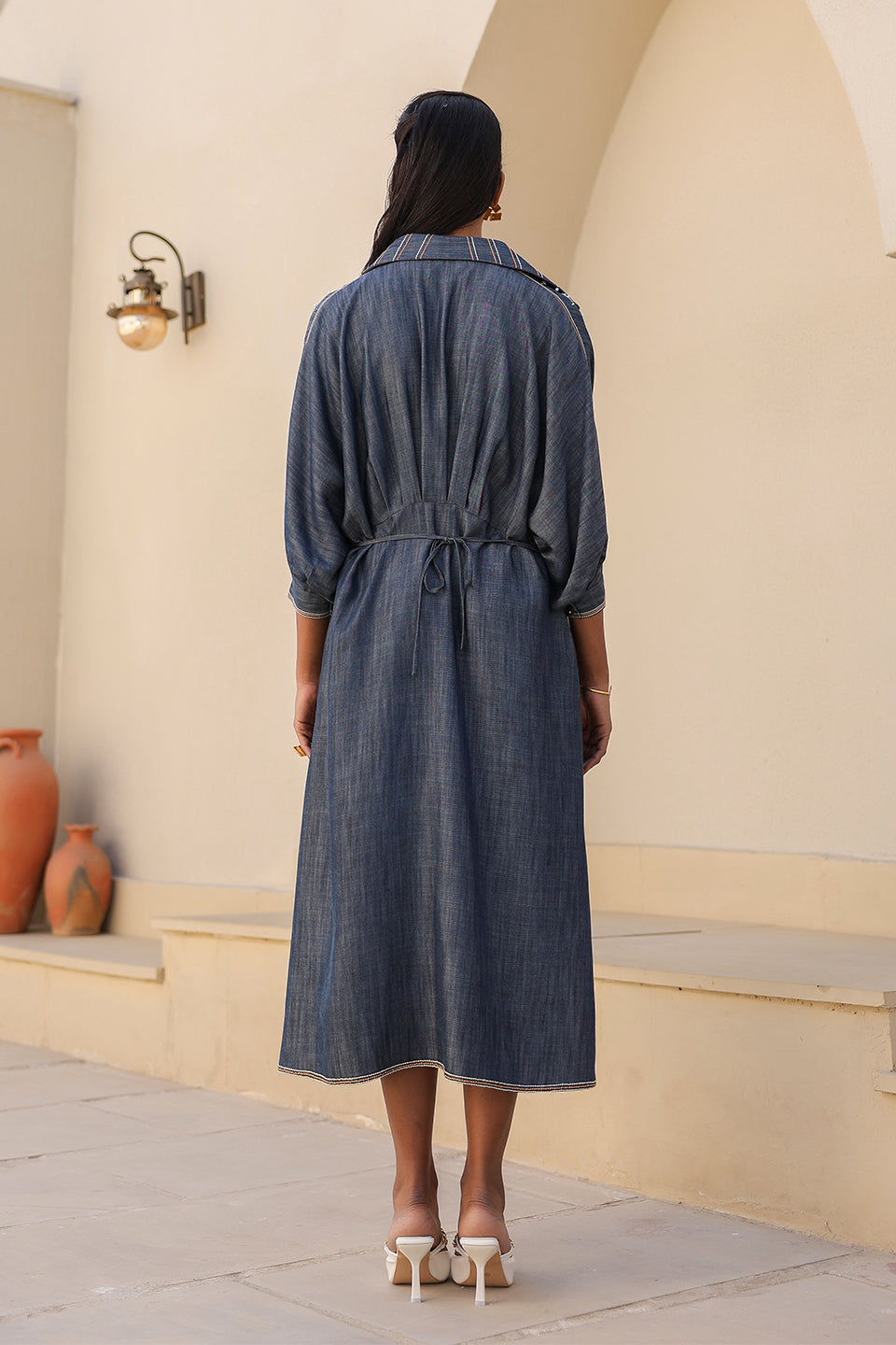 Azure Pearl Kaftan Dress