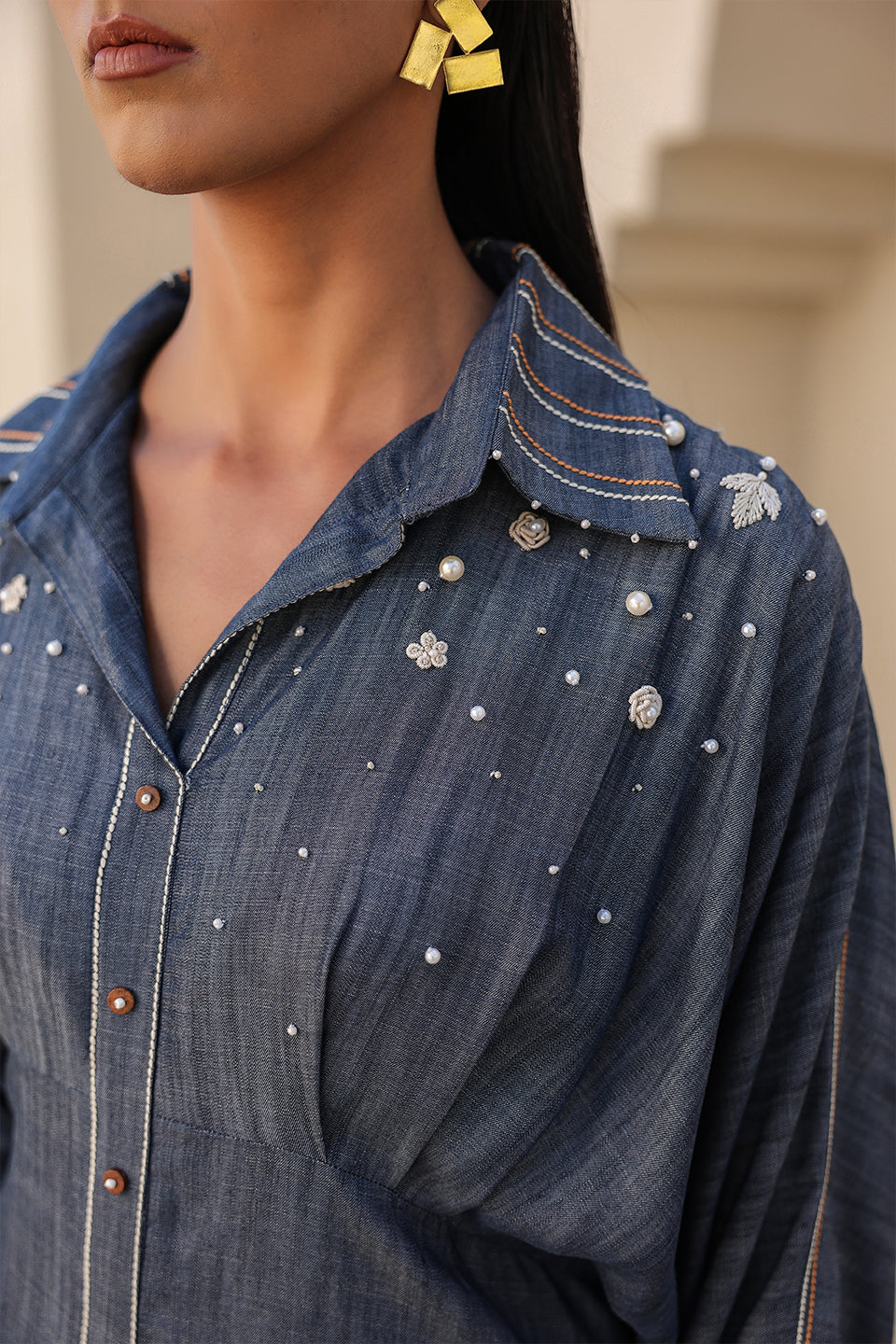 Azure Pearl Kaftan Dress