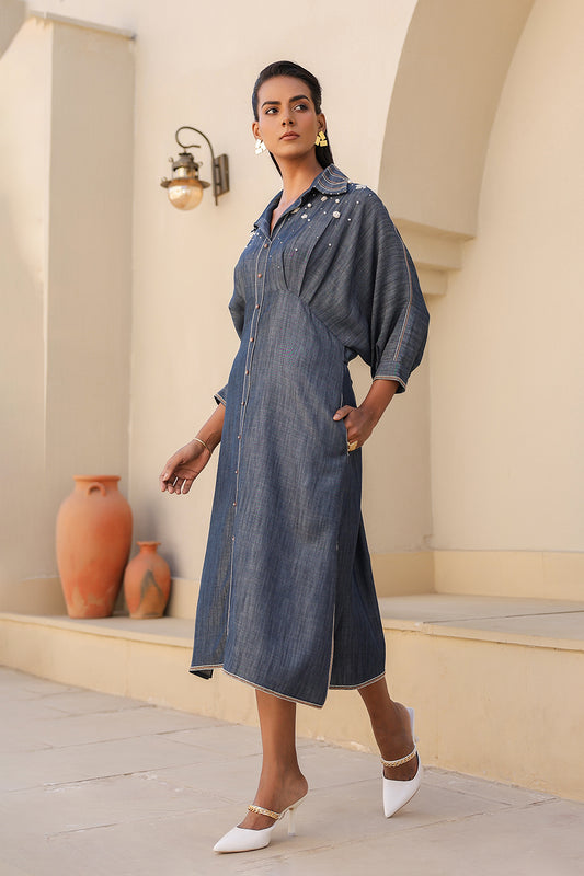 Azure Pearl Kaftan Dress
