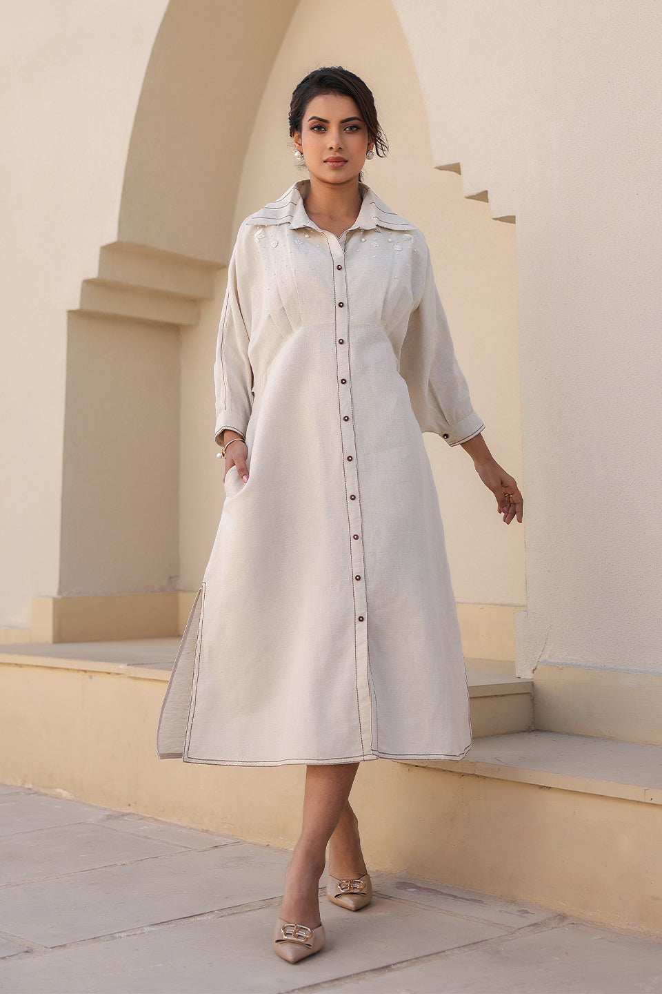 Azure Pearl Kaftan Dress