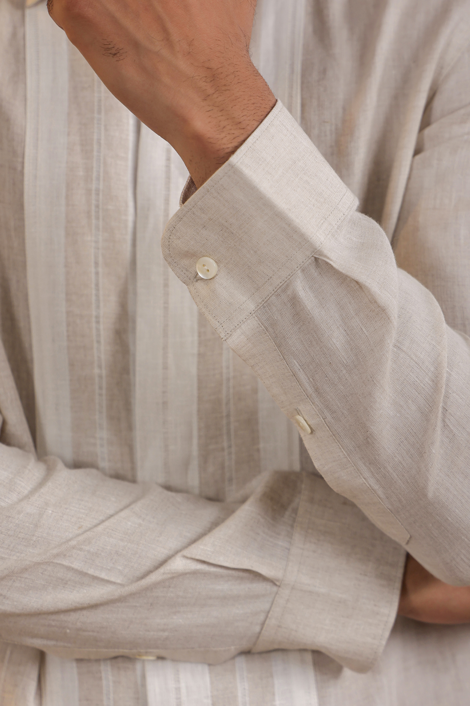 Full Sleeve Shirt With Vertical Striped Yokes