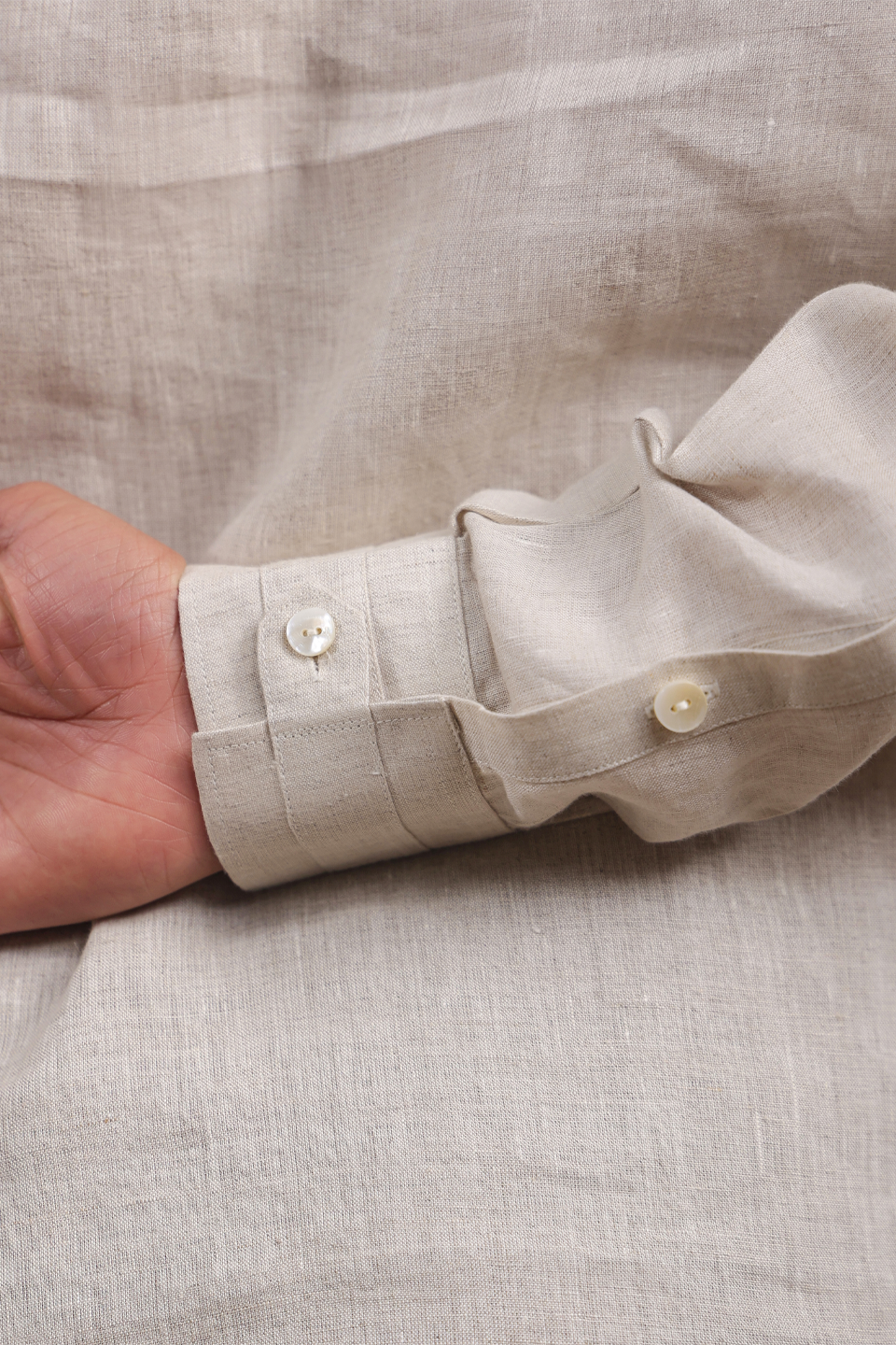 Full Sleeves Mandarin Collar Signature Kurta Shirt With Striped Yoke