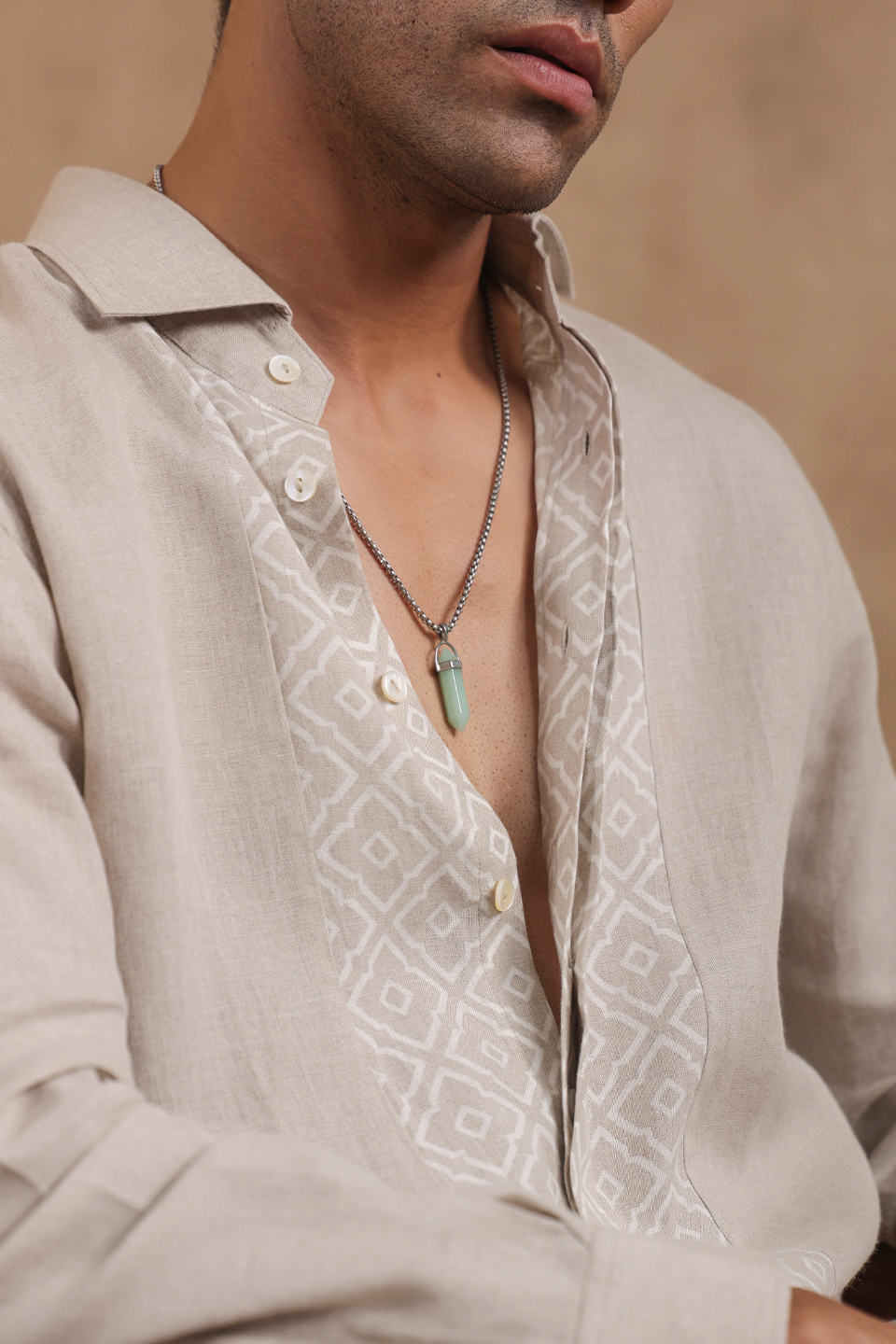 Full Sleeve Shirt With Vertical Moroccan Yokes