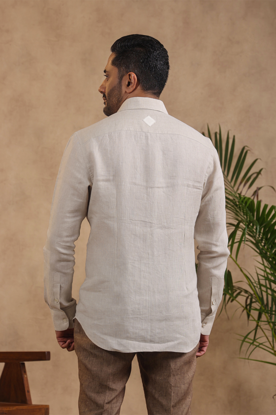 Full Sleeve Shirt With Checkered Striped Yokes