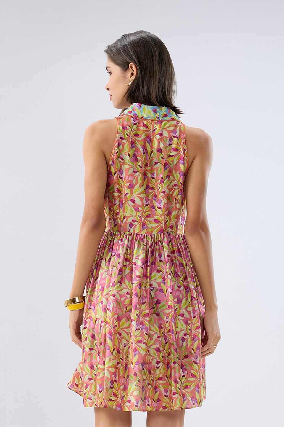 Multicolor Sleeveless Floral Short Dress