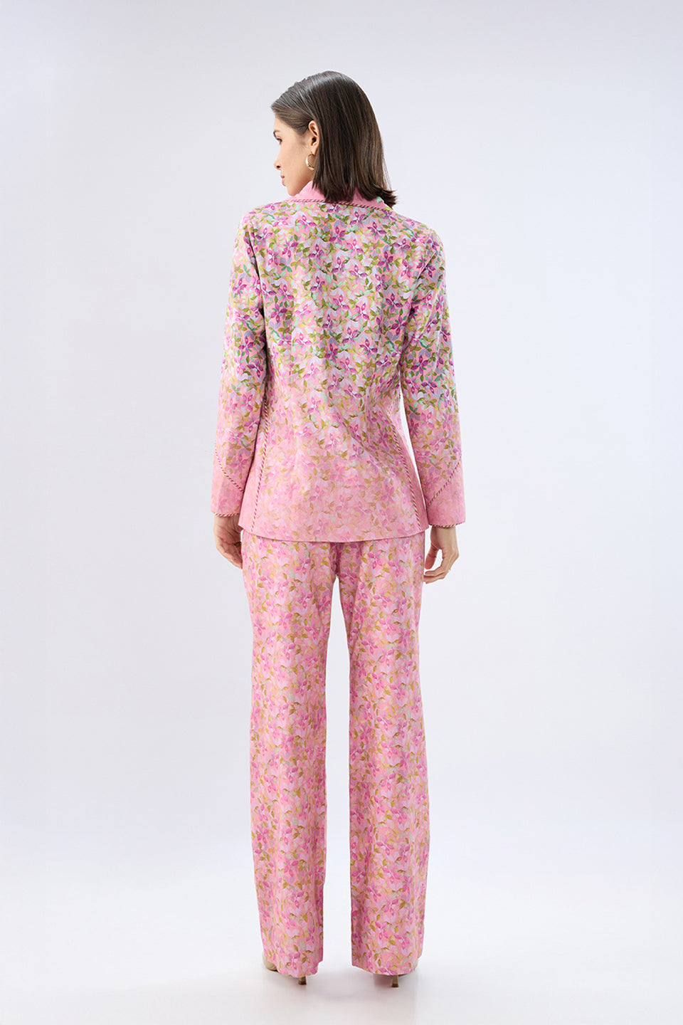Pink Floral Blazer Set