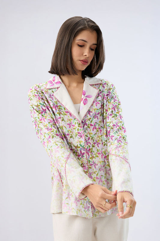 Ivory Floral Blazer Set