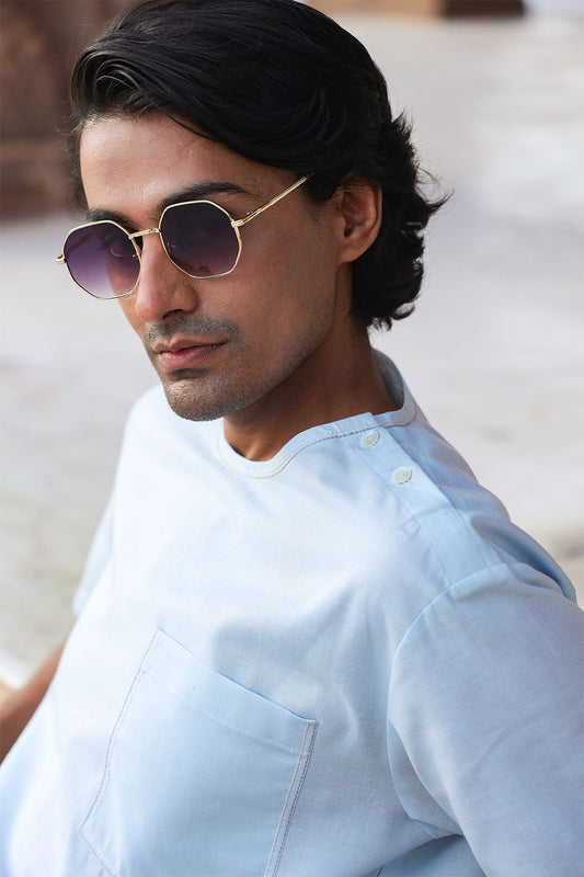 Sky Blue Crew Neck T-Shirt