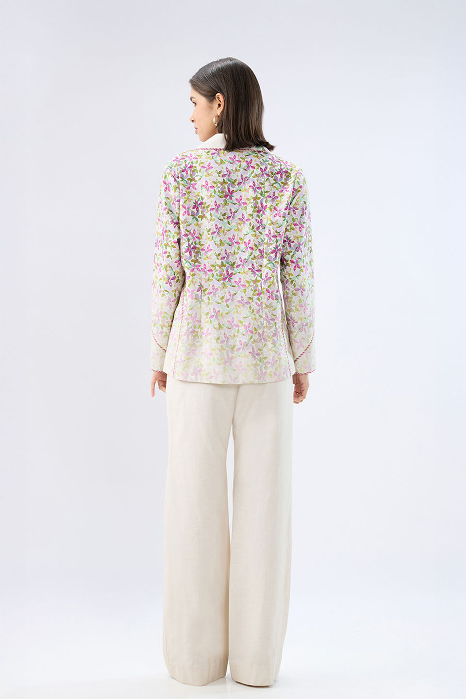 Ivory Floral Blazer Set