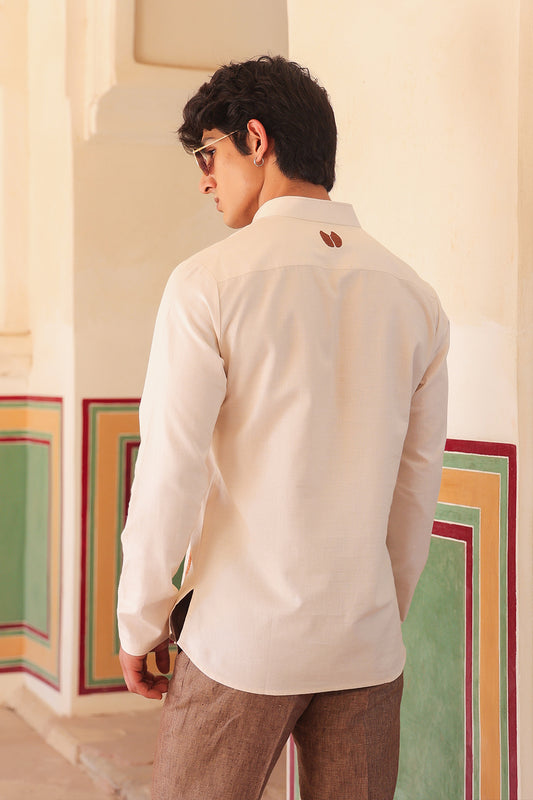 Yellow Embroidered Kurta Shirt Giraffe