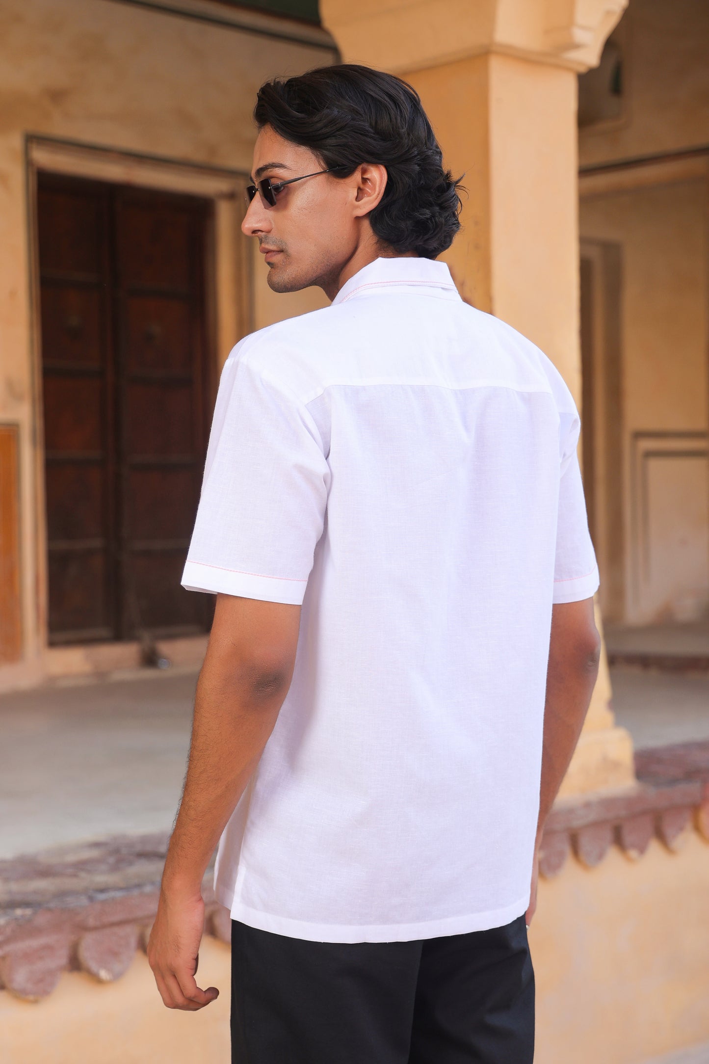 White Cuban Collar Shirt
