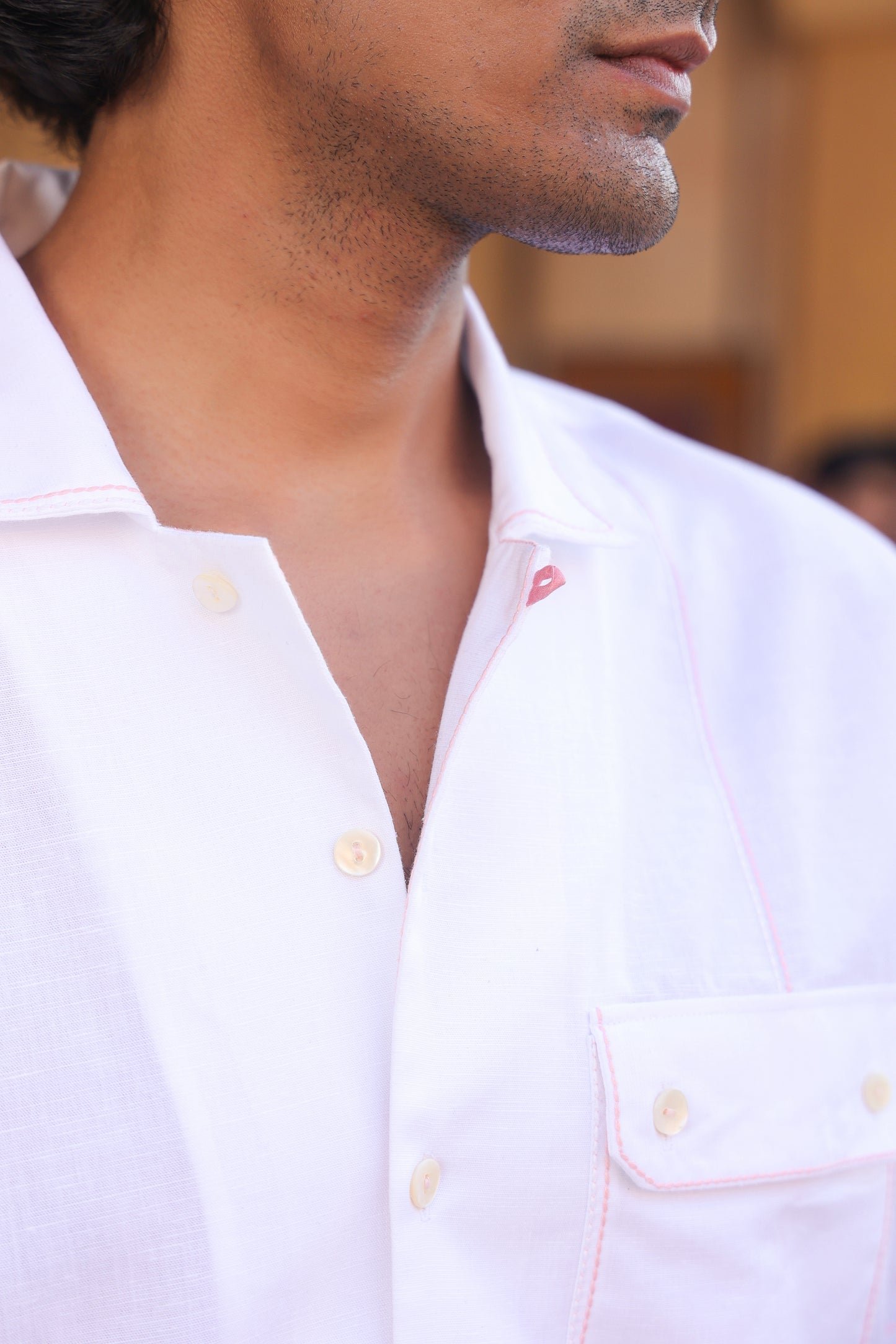 White Cuban Collar Shirt