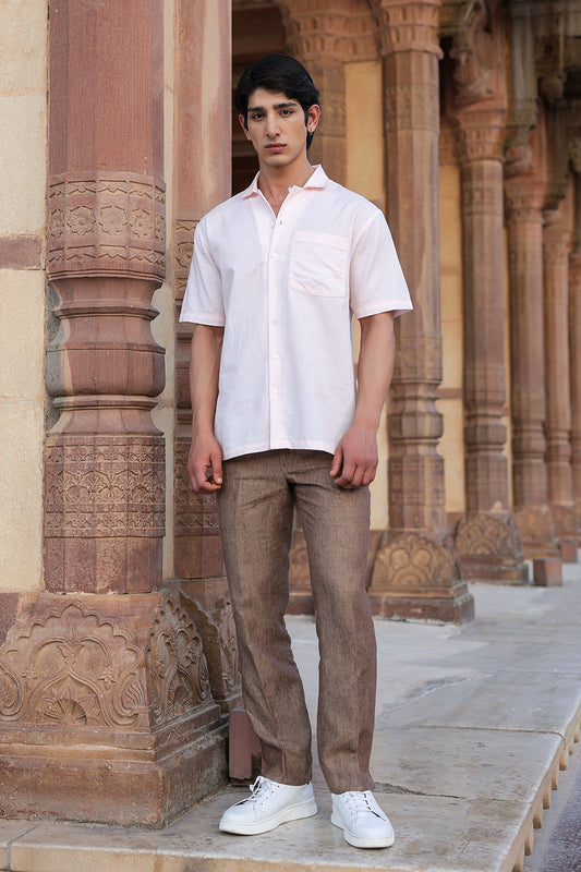 Pink Cuban Collar Shirt