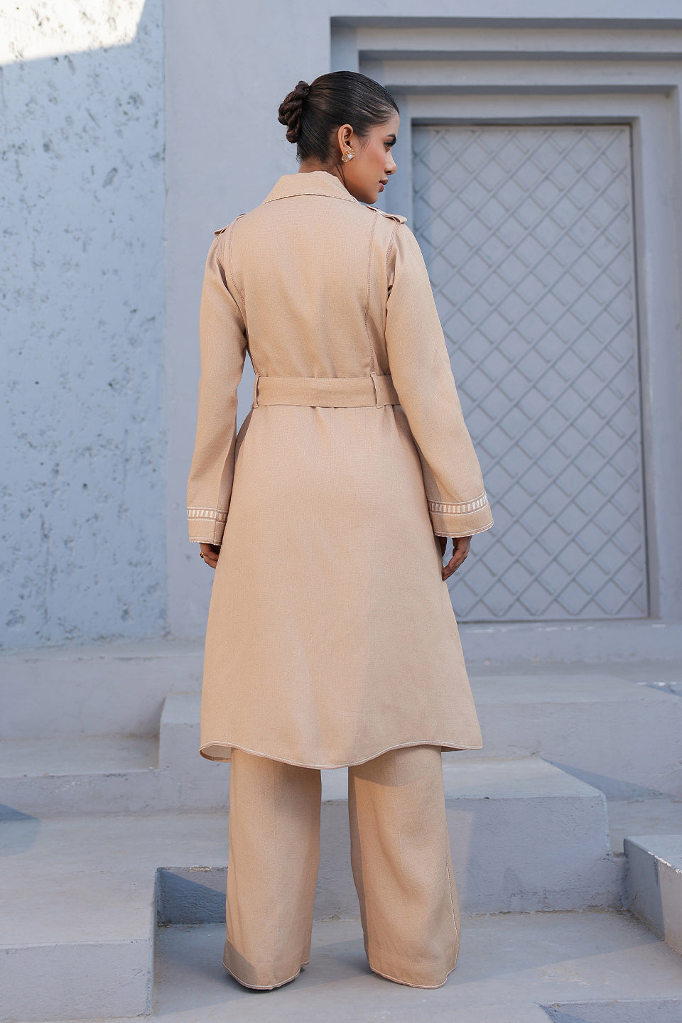 Azure Trench Coat Set