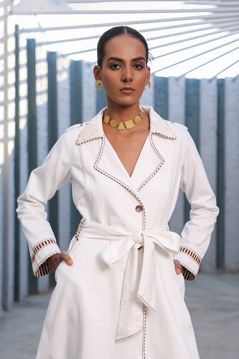 Azure Trench Coat Set