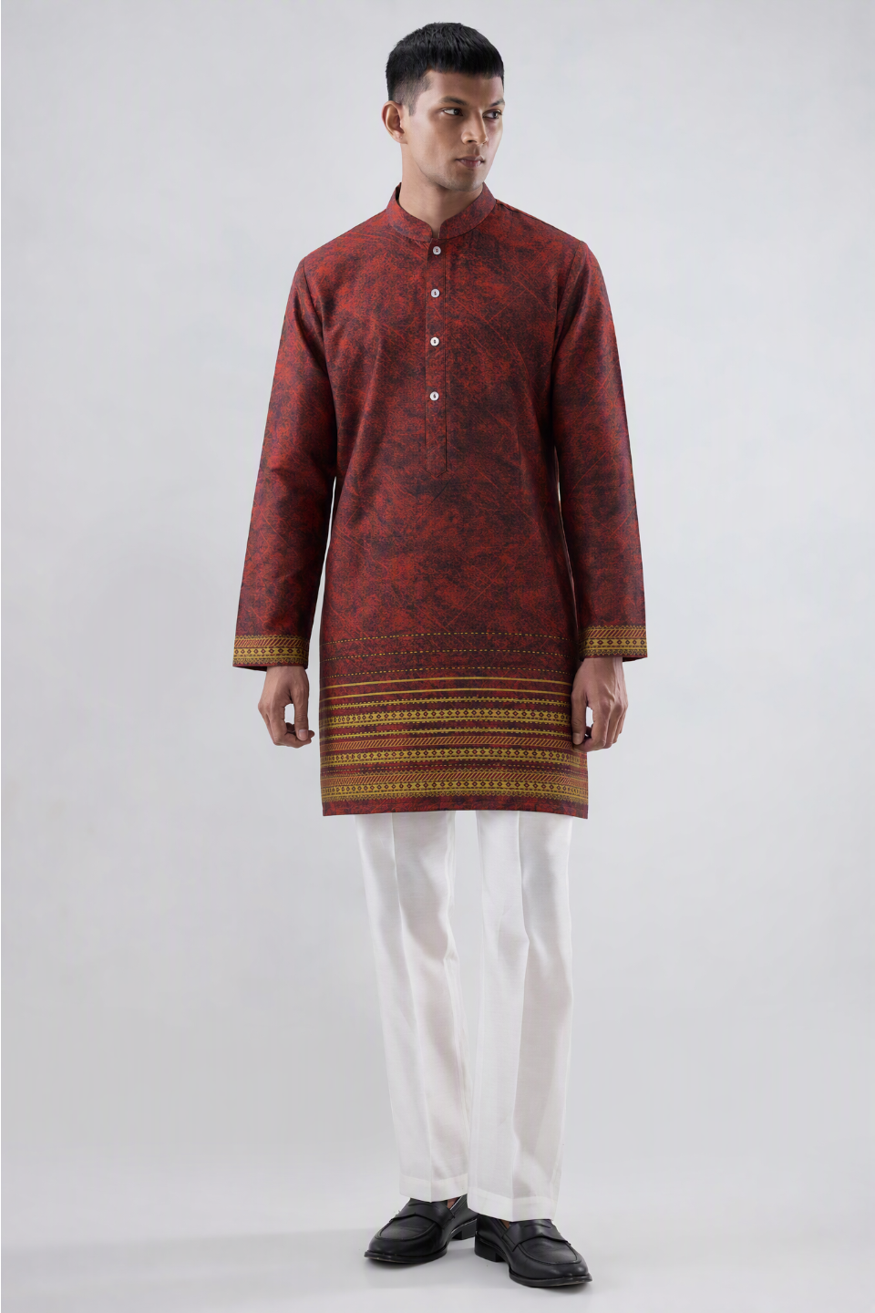Maroon Heritage Silk Kurta