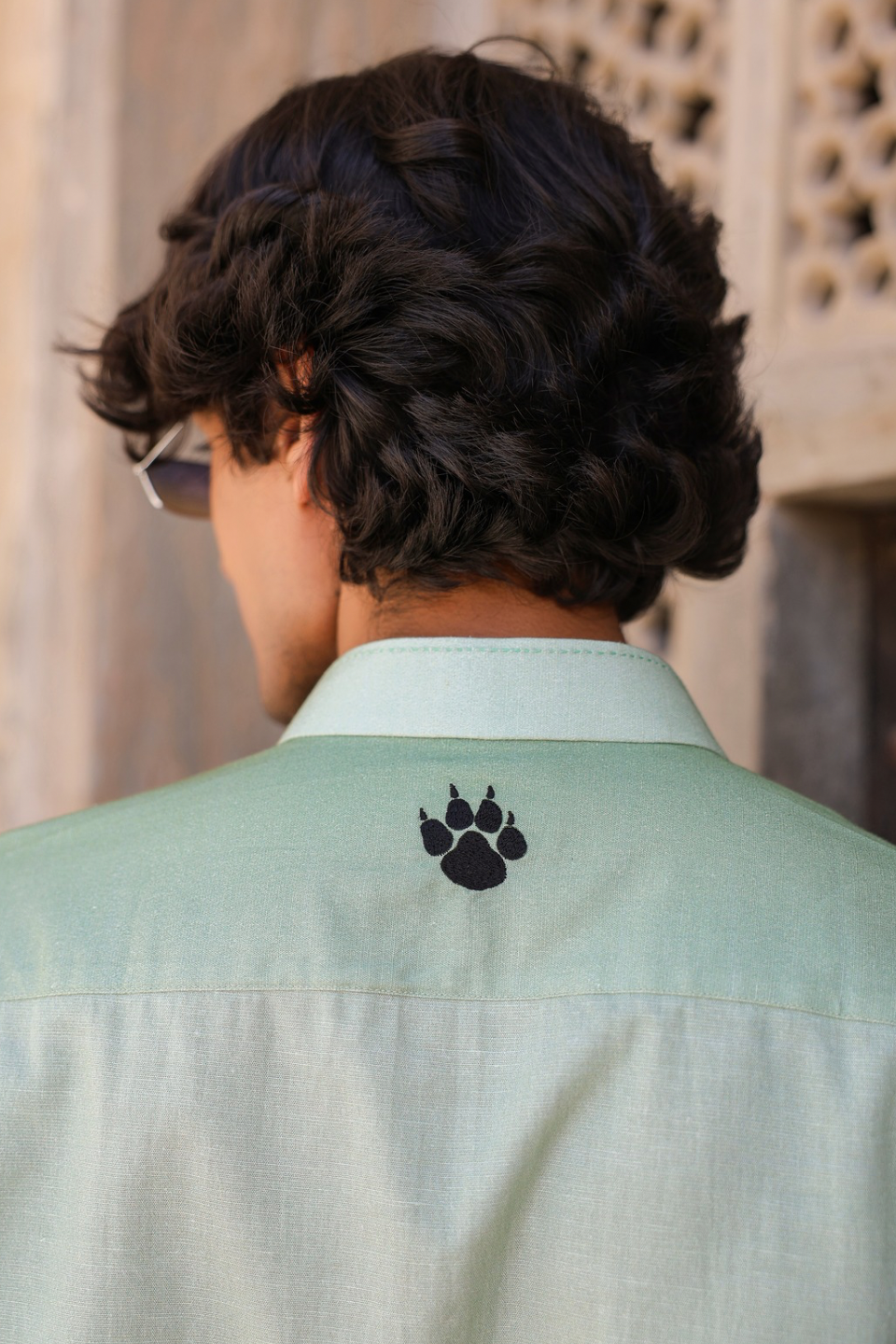 Green Embroidered Kurta Shirt Panther
