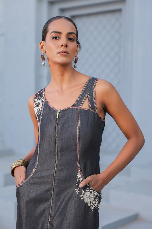 Azure Zip It Up Dress