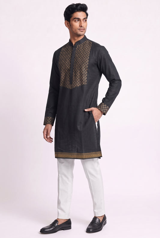 Black Imperial Silk Kurta
