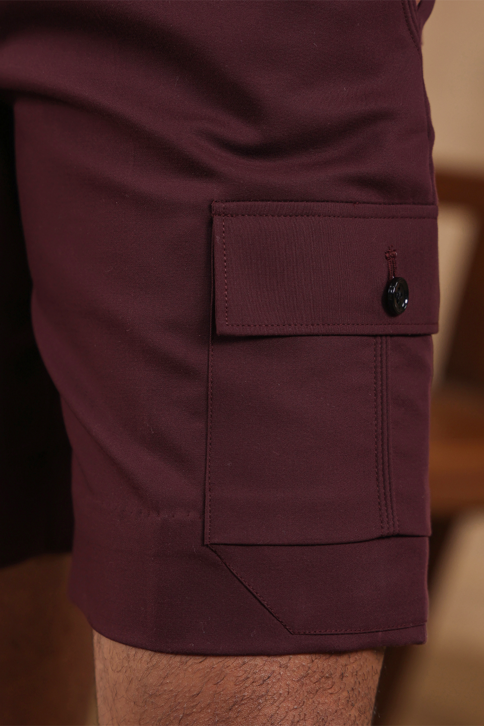 Wine 6 Pocket Cargo Shorts