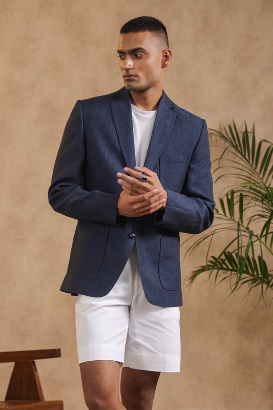 Blue Patch Pocket Half Lined Sports Blazer