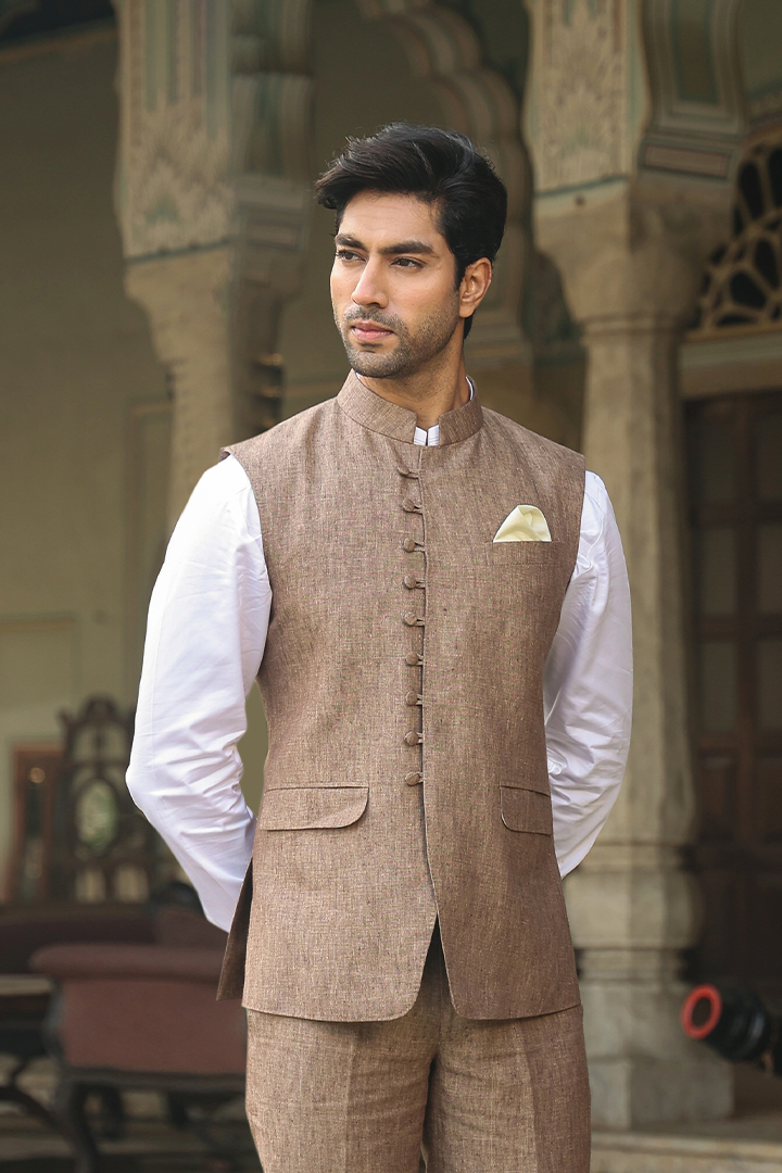 Brown Multi button Bandi Set