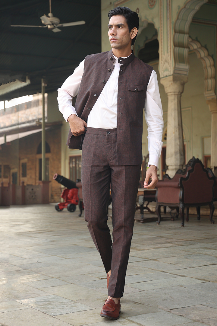Brown Button Bottom Linen Pants